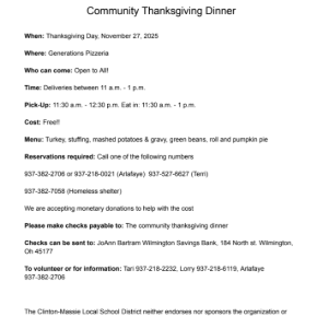 Community Thanksgiving Dinner